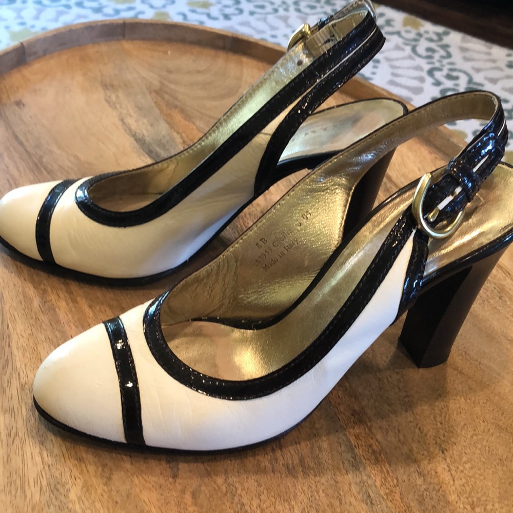 Coach Cecilia Slingback Bicolor Spectator Slingback Soft Leather Heels